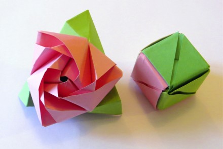 origami rose cube magique